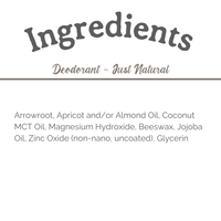 Deodorant Cream ~ Just Natural (Unscented)