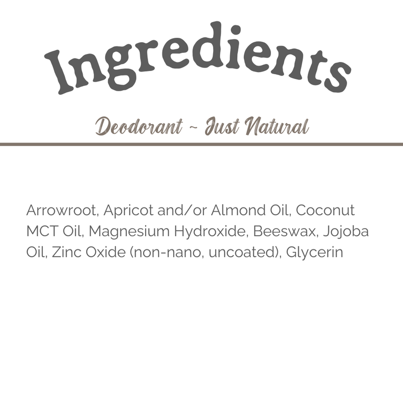 Deodorant Cream ~ Just Natural (Unscented)